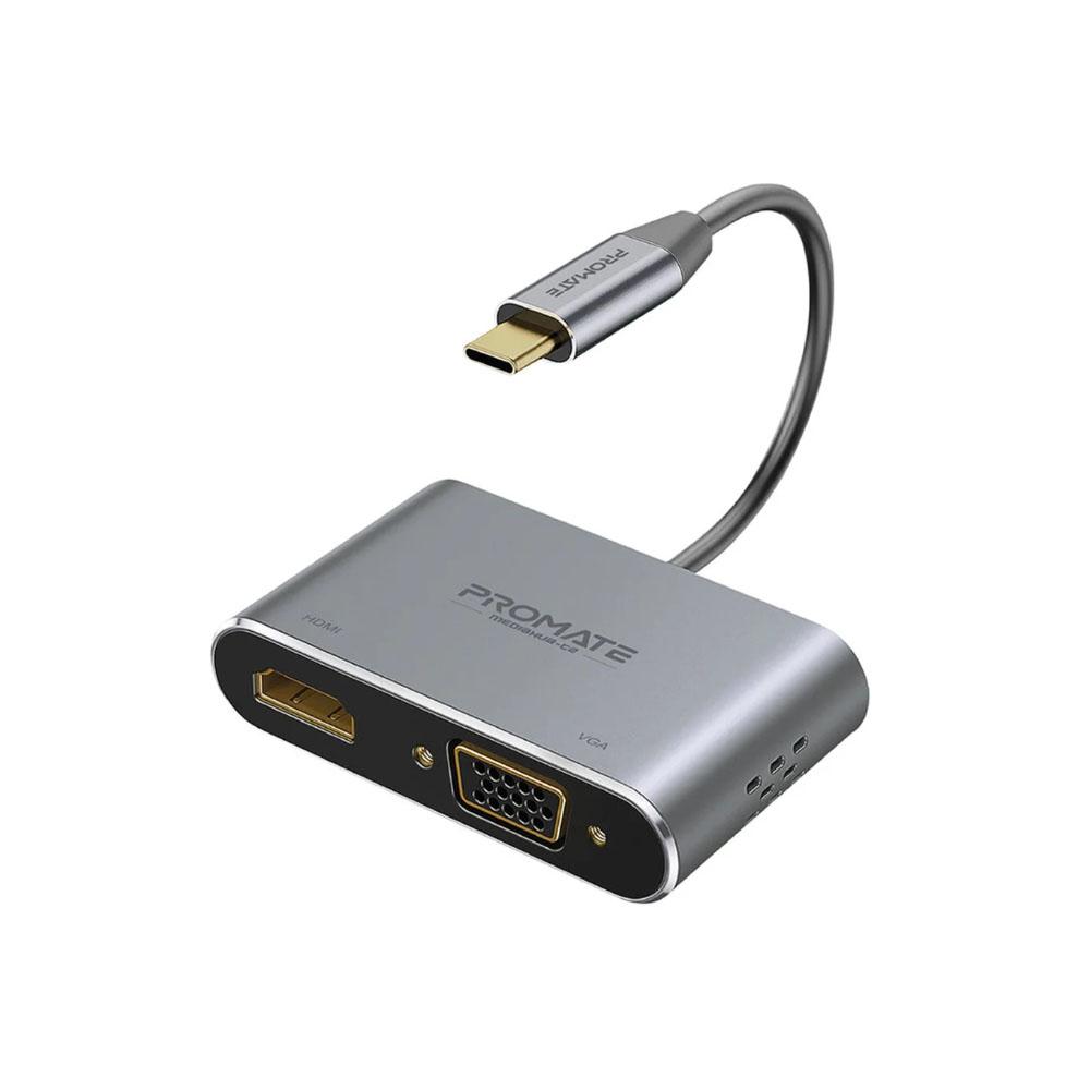 JIBGO - จิ๊บโก จำหน่ายสินค้าหลากหลาย และคุณภาพดี | ADAPTER/CONVERTER (อุปกรณ์แปลงสัญญาณ) PROMATE USB-C TO HDMI 4K,VGA 1080p MEDIAHUB-C2